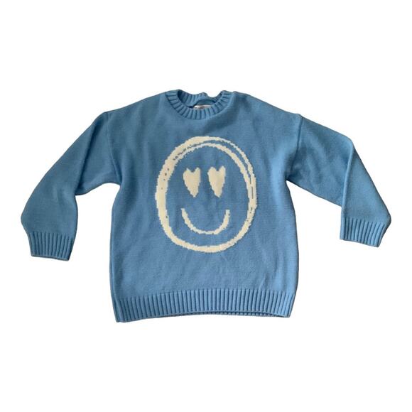 ASOS designs smiley face sweater size 2 small petite woman’s blue - Picture 2 of 8
